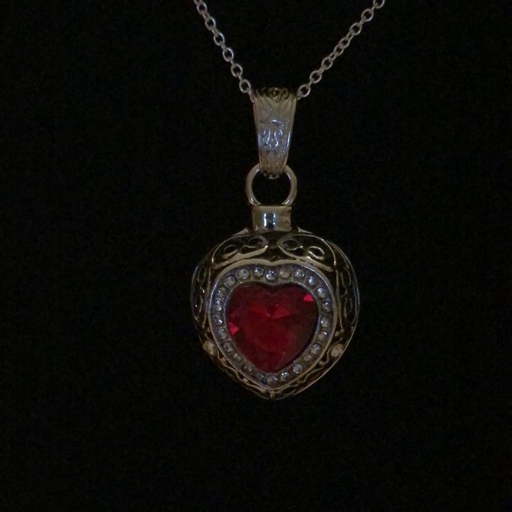 - Ruby Red Heart 💔 Pendant - Picture 6 of 8